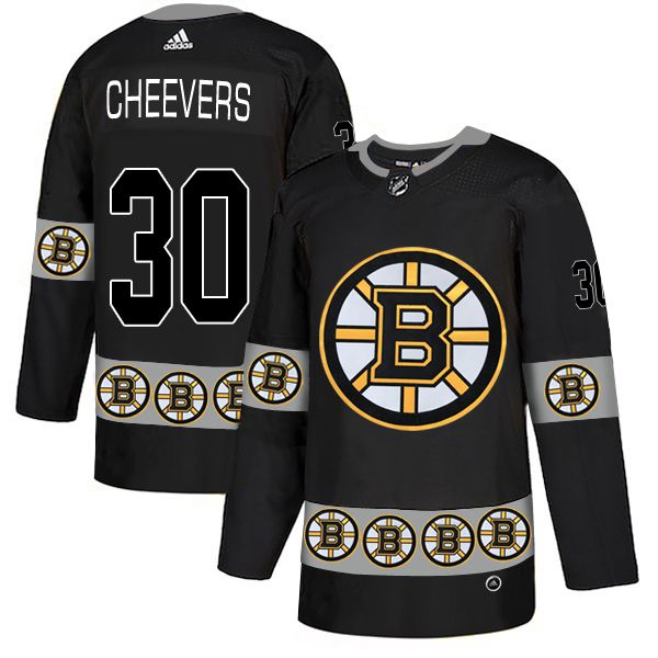 Men Boston Bruins #30 Cheevers Black Adidas Fashion NHL Jersey